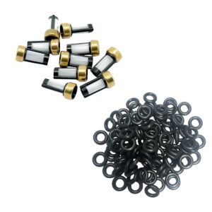 Kit 100 microfiltros universales + 200 ligas NBR para inyectores